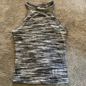 White and black halter top